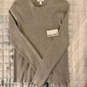 Nine West Light Gray Women's Crew Neck Sweater